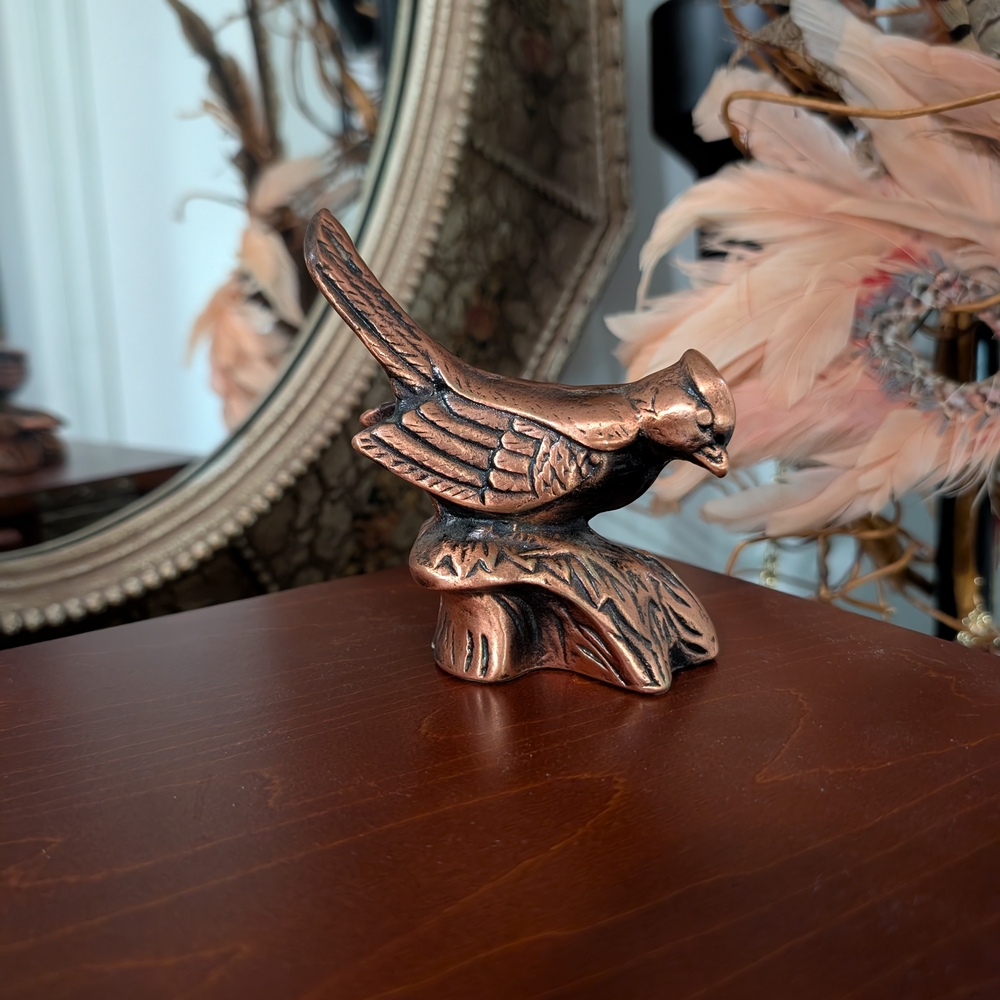 Vintage Wil-Mart Copper-Tone Bird Figurine